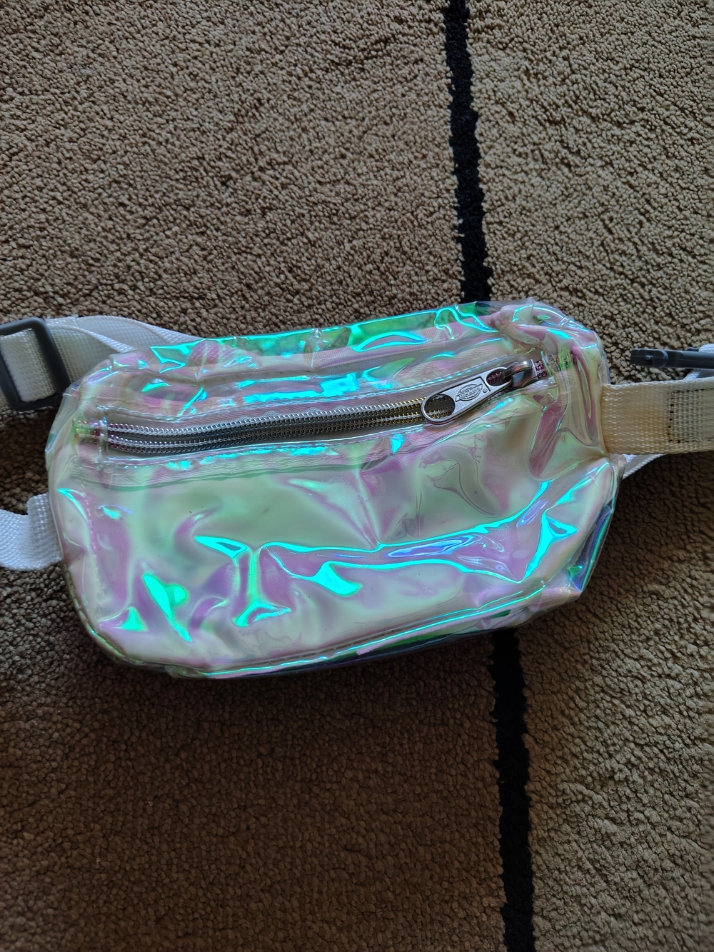 Dickies Holographic Iridescent Fanny Pack - White Strap